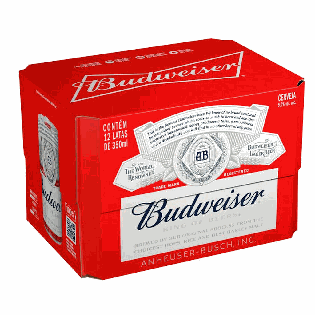 CERVEJA BUDWEISER 350ML LT CX C 12UNIDADES